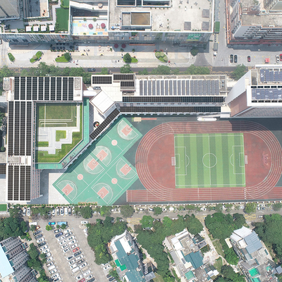 Schulgebäude-Bifacial Sonnenkollektor-SolarStromnetz-aus--gridFor Hauptbeton und flache Dachspitze