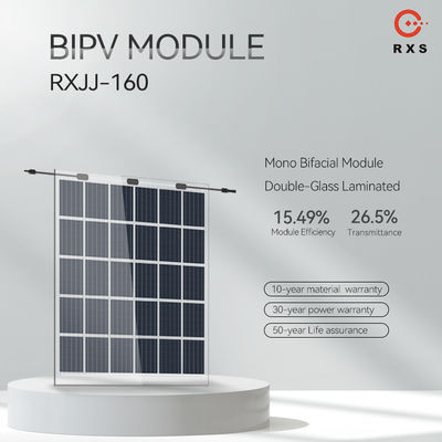 Klasse A Glas BIPV Sonnenkollektoren 160W 200W 250W Transparent Anpassbar